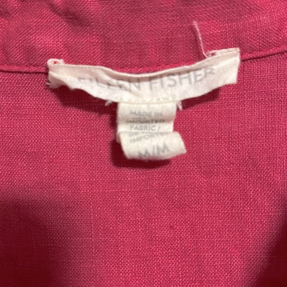Eileen Fisher hot pink Irish Linen tunic blouse. Size M - Picture 2 of 4